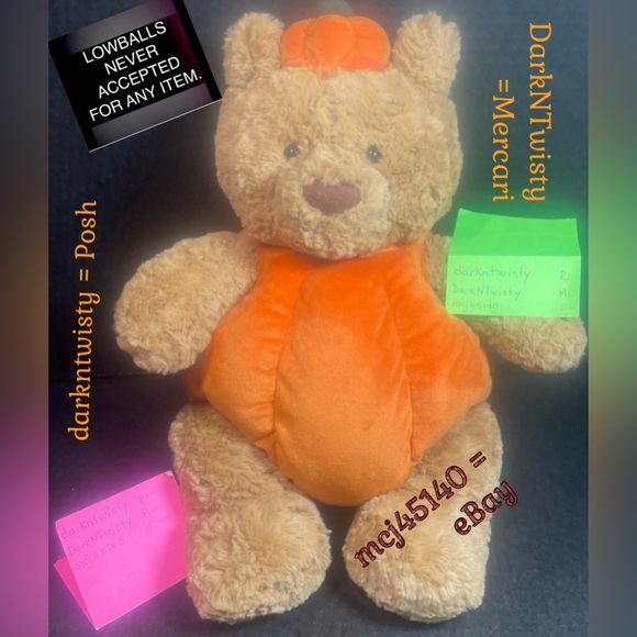 RETIRED BNWT JELLYCAT BARTHOLOMEW BEAR PUMPKIN - Picture 1 of 16